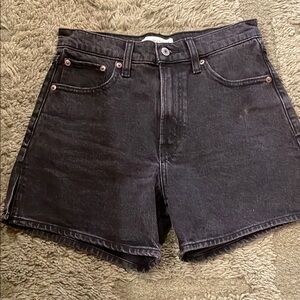 Abercrombie & Fitch Washed Black High-Rise Dad Shorts